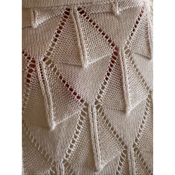 ModCloth women’s M looking lively white ivory knit sweater diamond textured patt - Picture 7 of 7